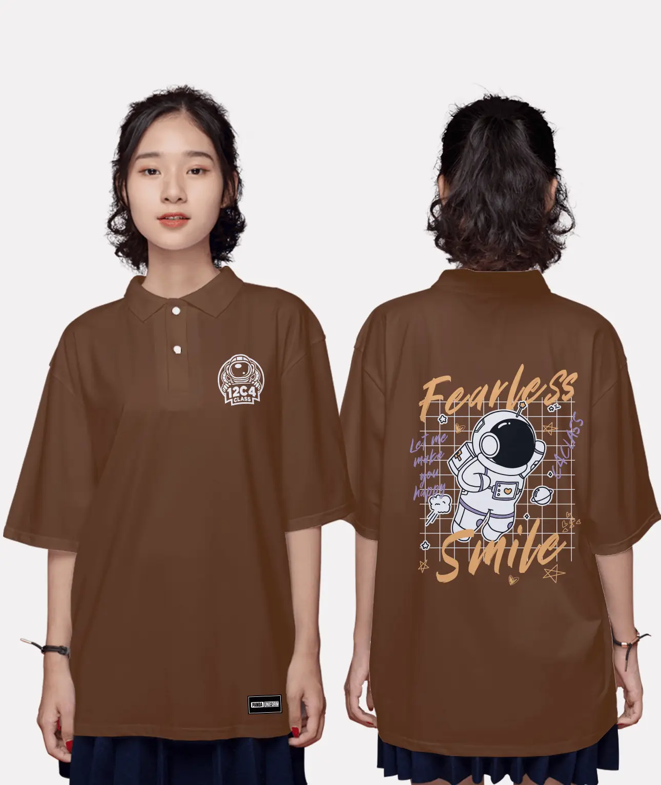 Áo thun lớp màu nâu