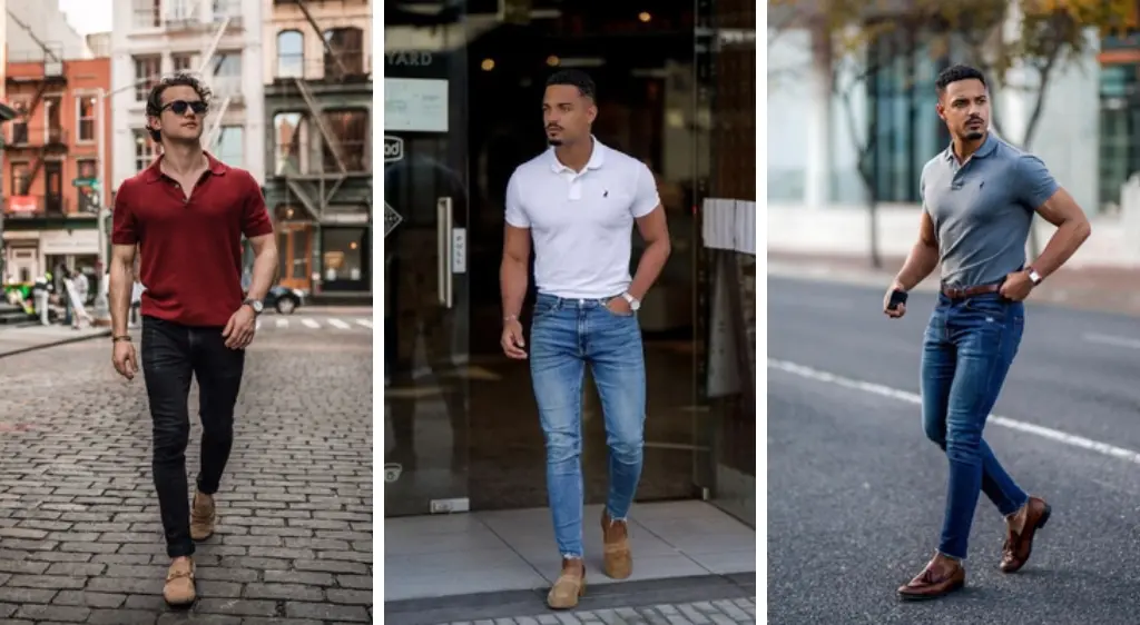 Phối áo thun Polo với quần Jean