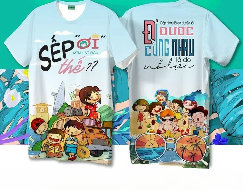 Áo thun teambuilding in chibi