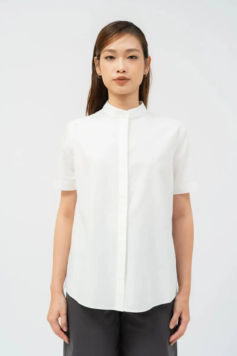Đồng phục sơ mi nữ cổ trụ