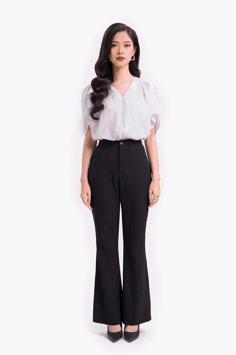 Đồng phục sơ mi nữ tay cánh tiên