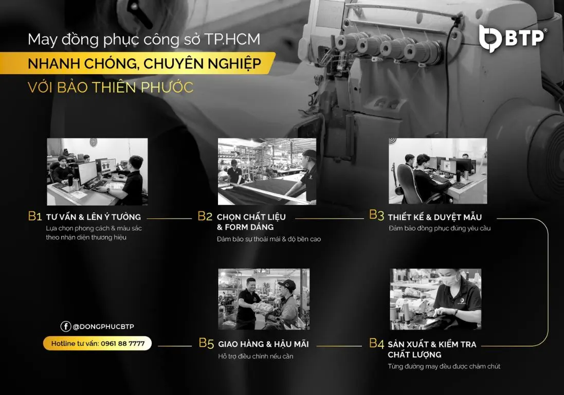 May đồng phục công sở TPHCM nhanh chóng, chuyên nghiệp với BTP